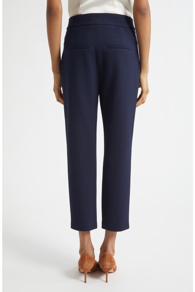 Renzo Crop Cotton Blend Trousers, Alternate, color, NAVY