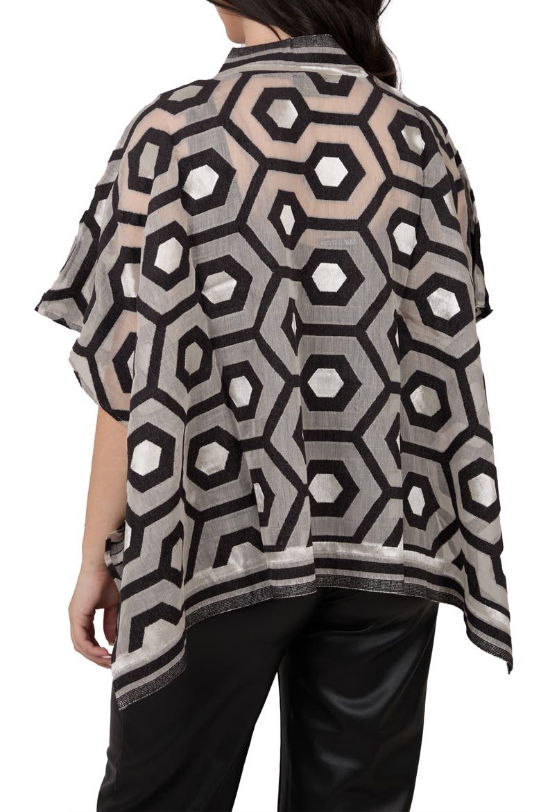 Geo Poncho, Alternate, color, BLACK