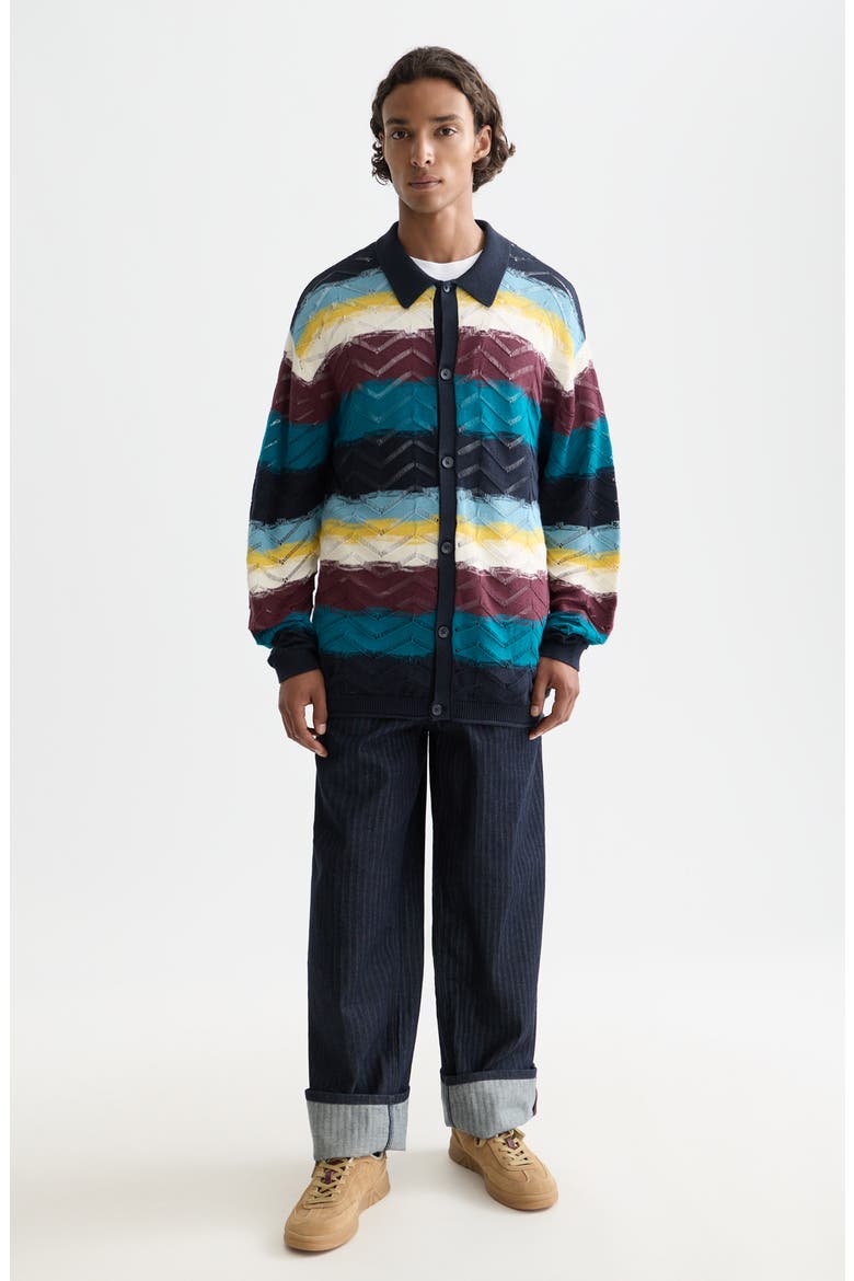 Stripe Open Knit Cardigan, Alternate, color, EL COSMICO STRIPE