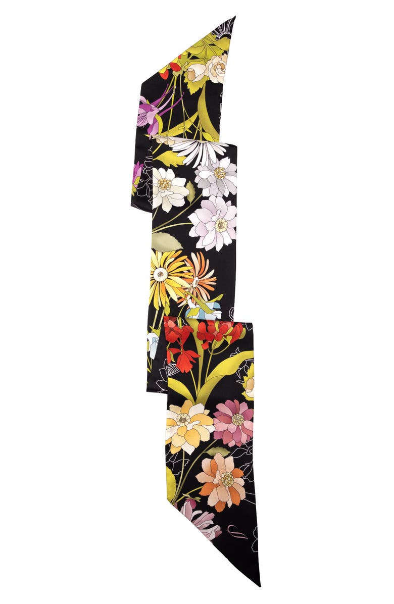 Elizabetta Vanessa - Skinny Silk Scarf, Alternate, color, Black