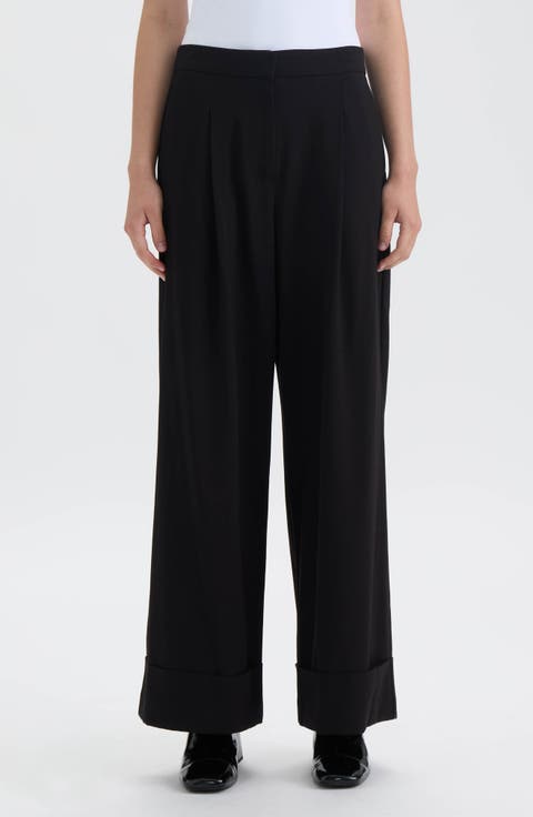 Cuffed Wide Leg Pants