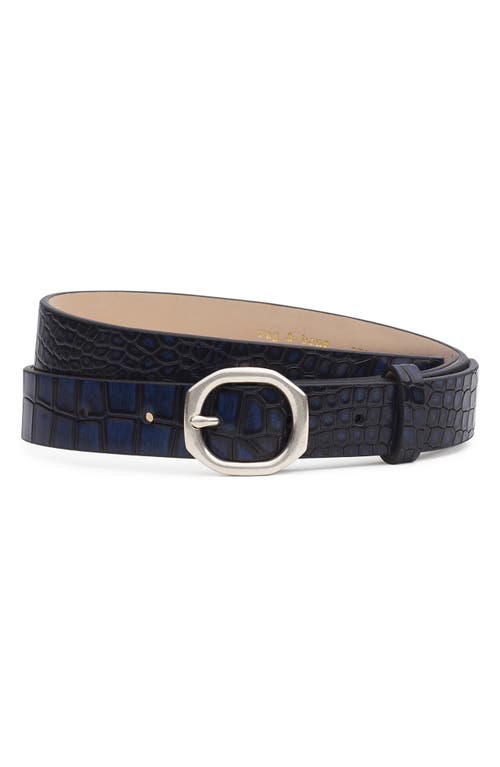 Rag & Bone Audrey Slim Leather Belt In Blue