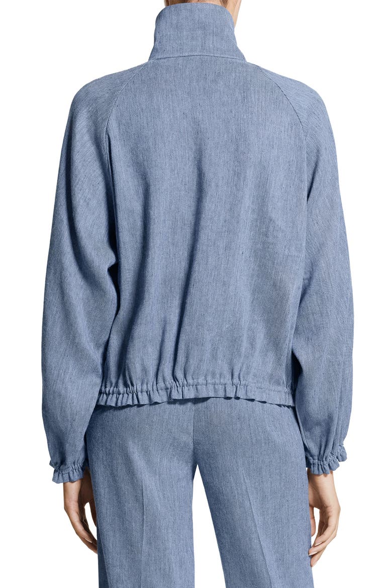 Drawstring Hem Linen Blend Jacket, Alternate, color, LIGHT DENIM