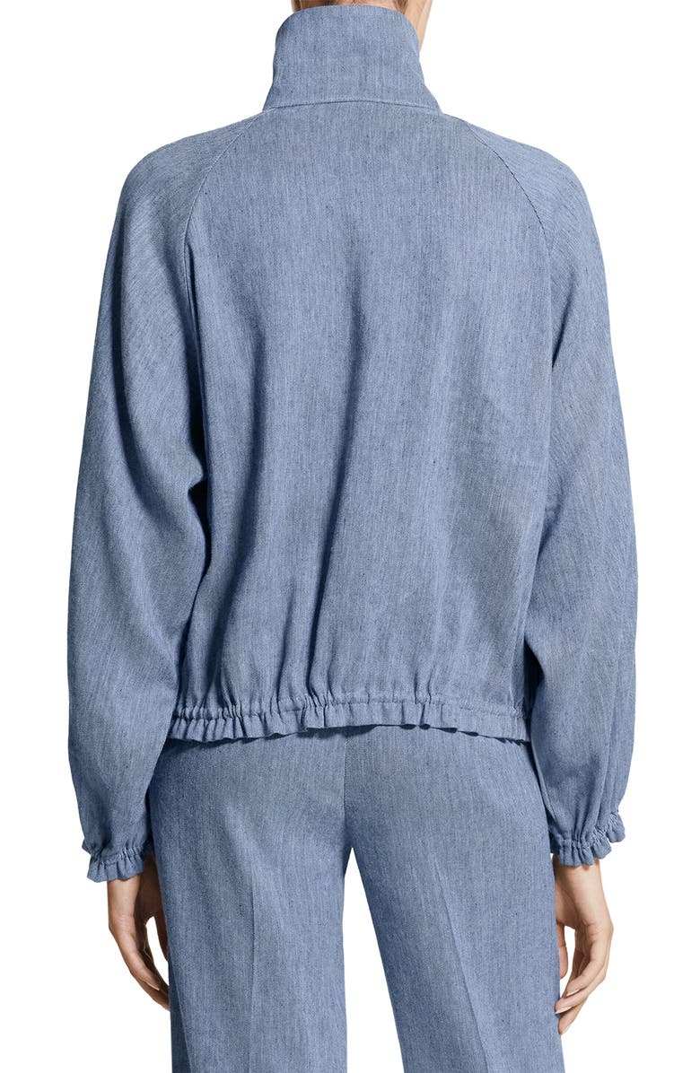 Theory Drawstring Hem Linen Blend Jacket, Alternate, color, Light Denim