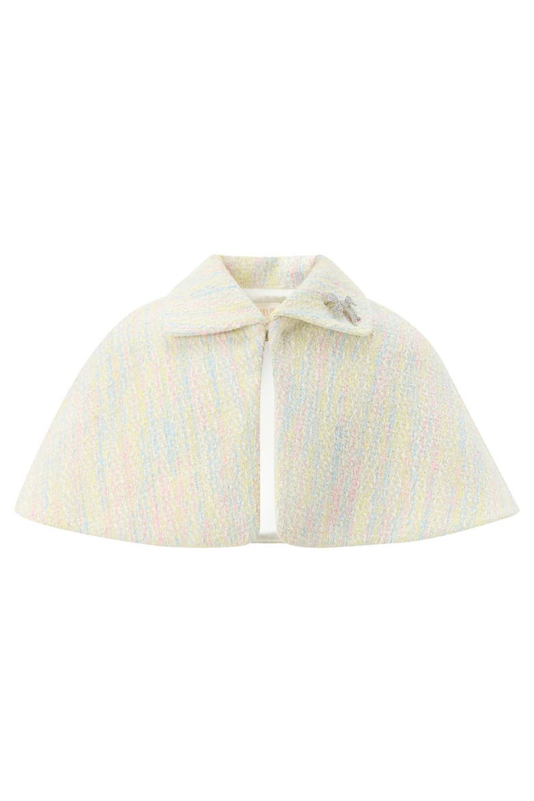 Lilliana Tweed Cape, Main, color, Creme