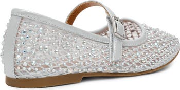 Kids' Blessed Rhinestone Mesh Mary Jane Flat