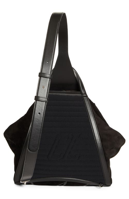 Christian Louboutin Crosta Pyramid Hobo Sling Bag In Black