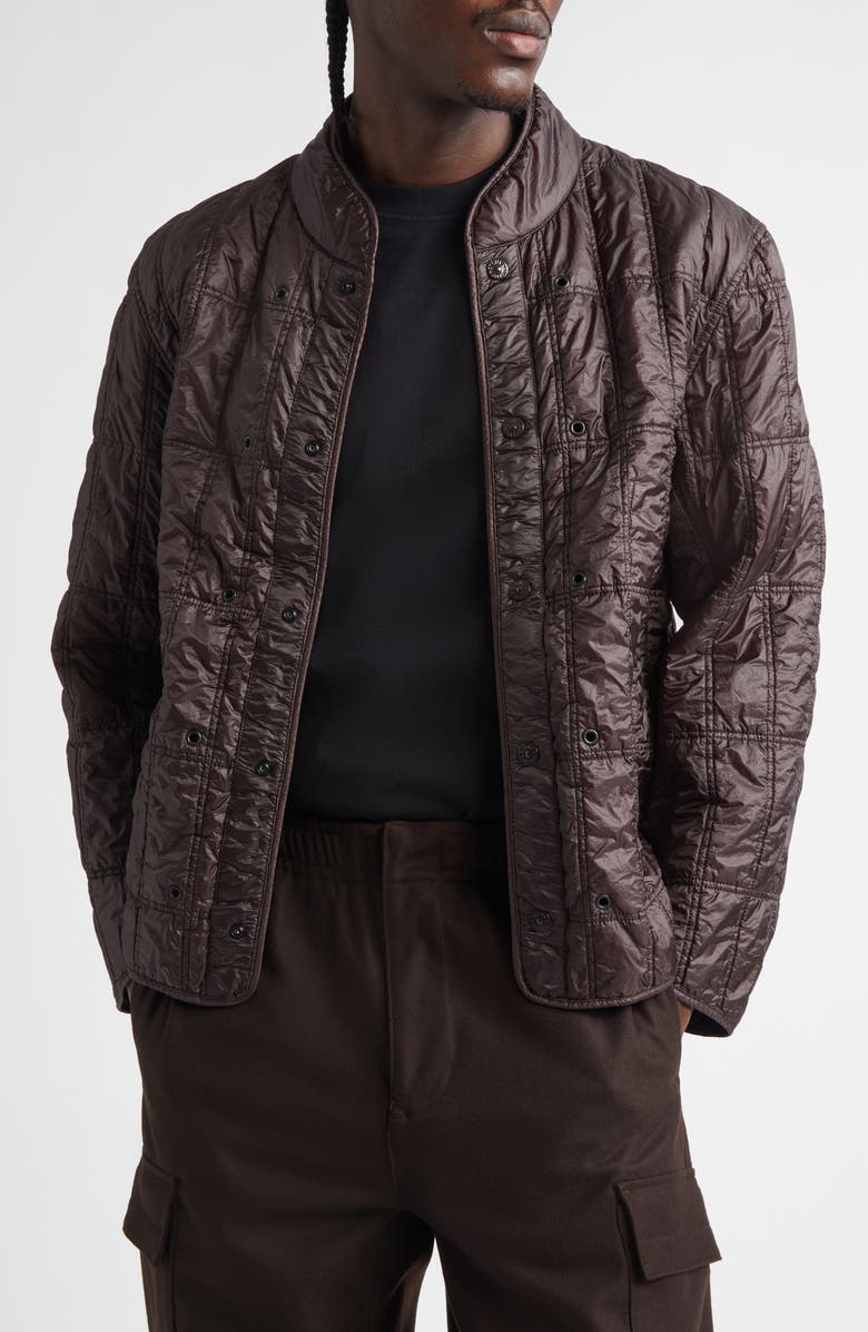 Stone Island Ghost Cashmere Cardigan with Detachable Quilted Lining, Alternate, color, V0070 Dark Brown