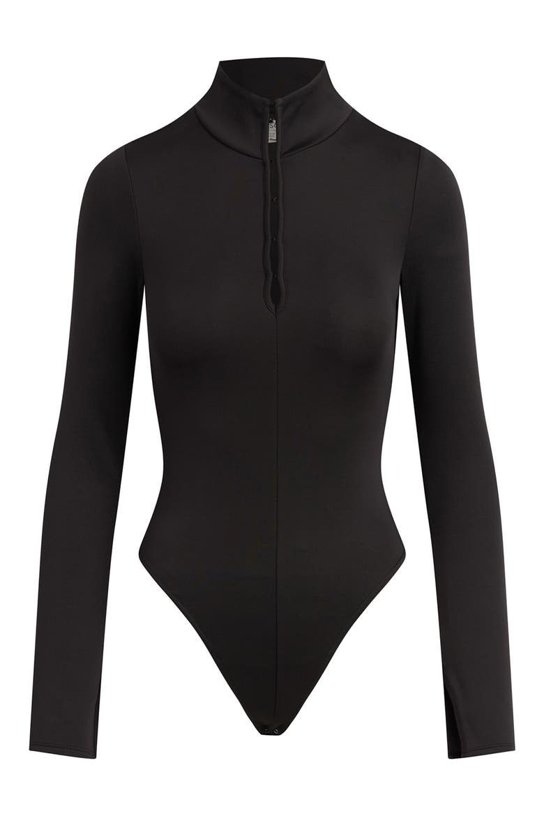 Long Sleeve Bodysuit, Alternate, color, BLACK