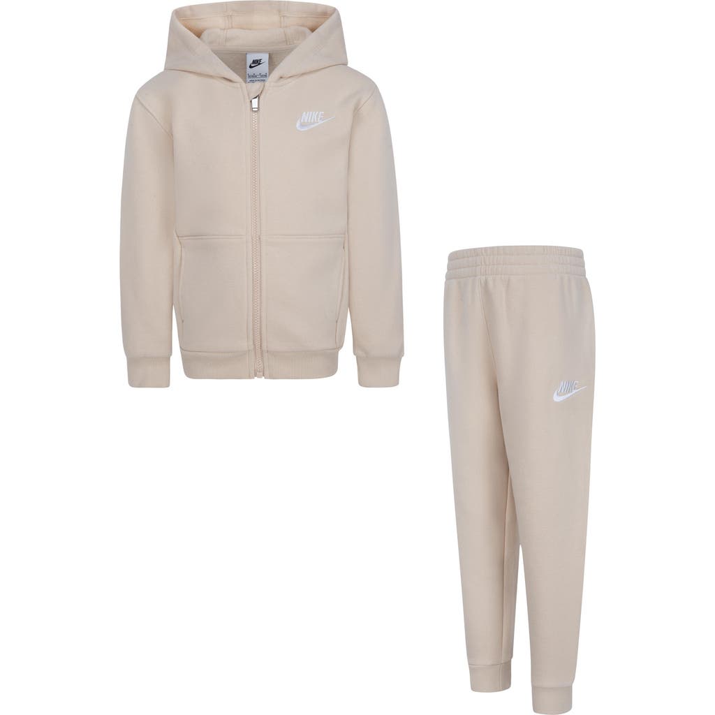 Nike Kids' Club Zip Hoodie & Joggers Set In Neutral