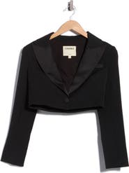 L'AGENCE Daxton Satin Cropped Blazer