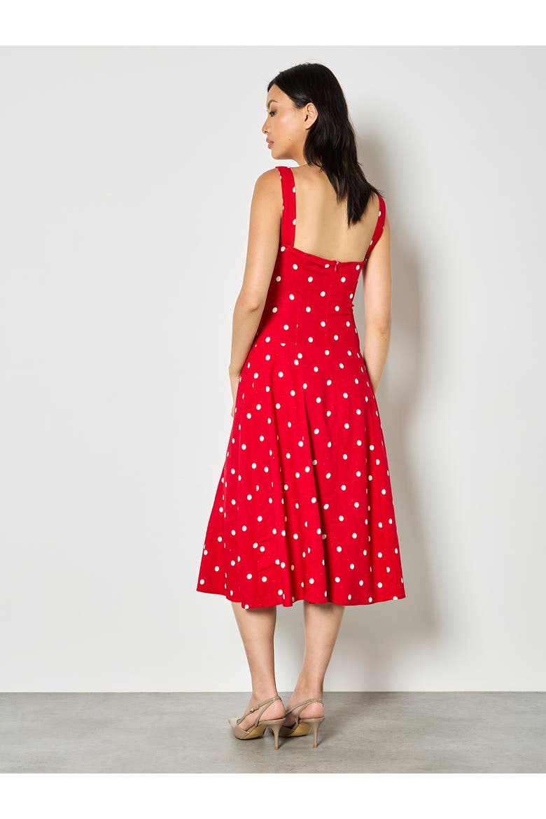 Square Neck Midi Dress, Alternate, color, Red