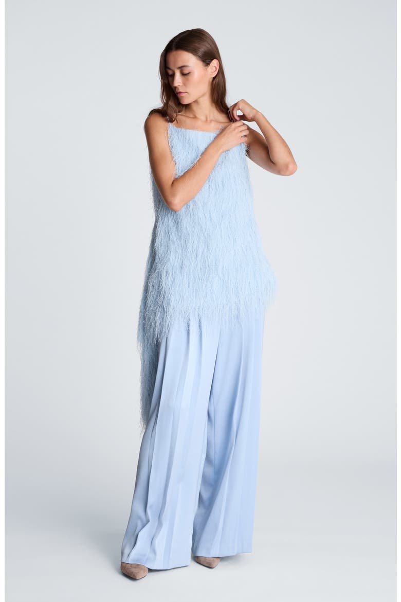 High Waist Wide Leg Stitched Tuck Satin Pants, Alternate, color, SERENE BLUE