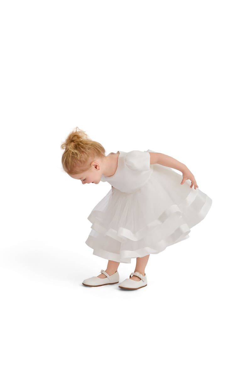 Tulleen Satin Bow Dress, Alternate, color, White