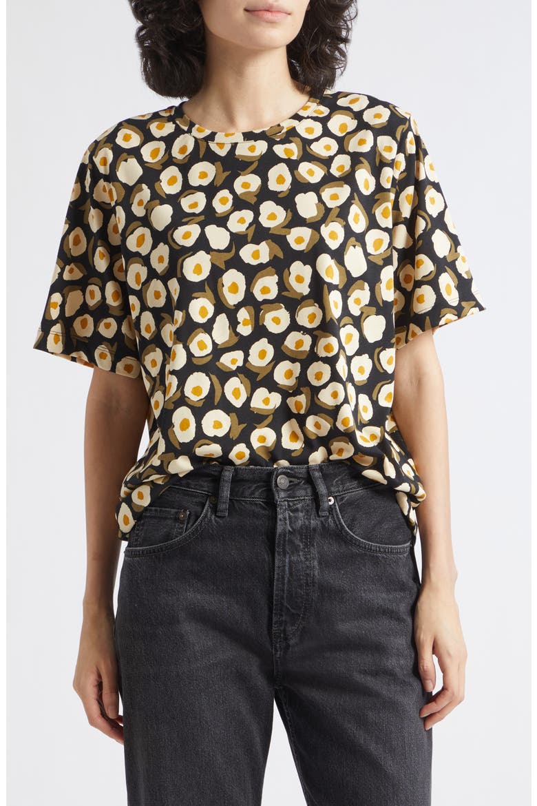 Tunnit Pikku Vikuri Print Cotton T-Shirt, Main, color, BEIGE/ BLACK/ OLIVE GREEN
