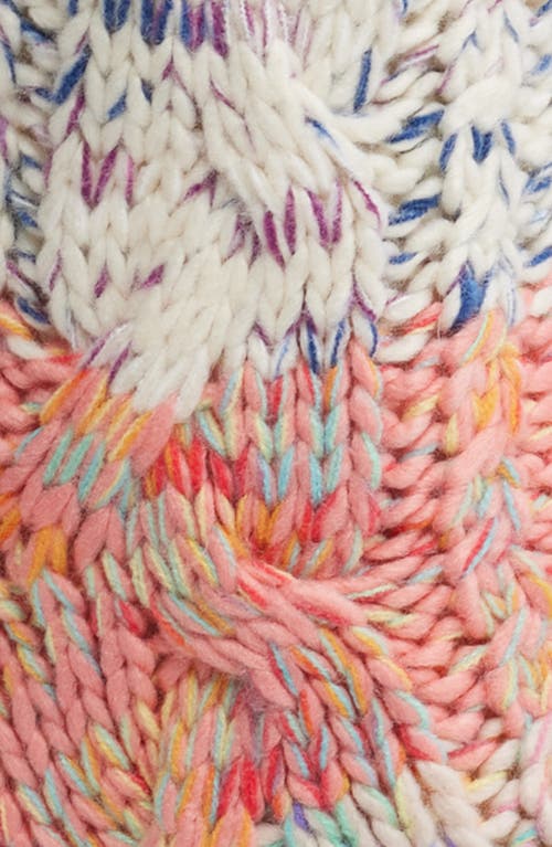 Muk Luks Cottage Faux Fur Lined Crew Socks In Pink Multi