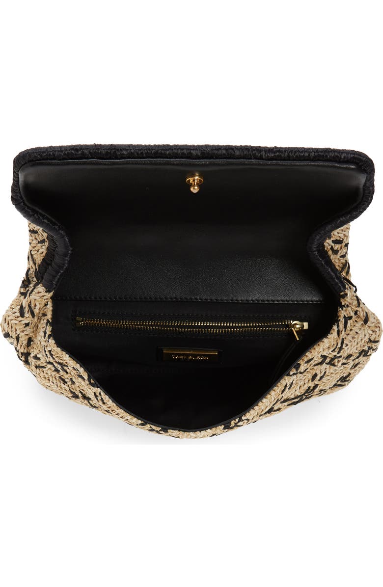 Tory Burch Small Fleming Straw Clutch, Alternate, color,