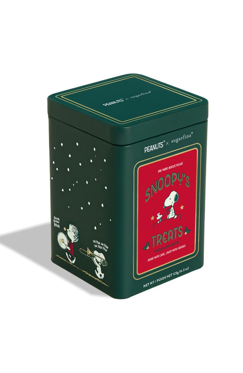 sugarfina x Peanuts 3-Piece Candy Bento Box & Snoopy's Treats Holiday Tin Bundle, Alternate, color, 