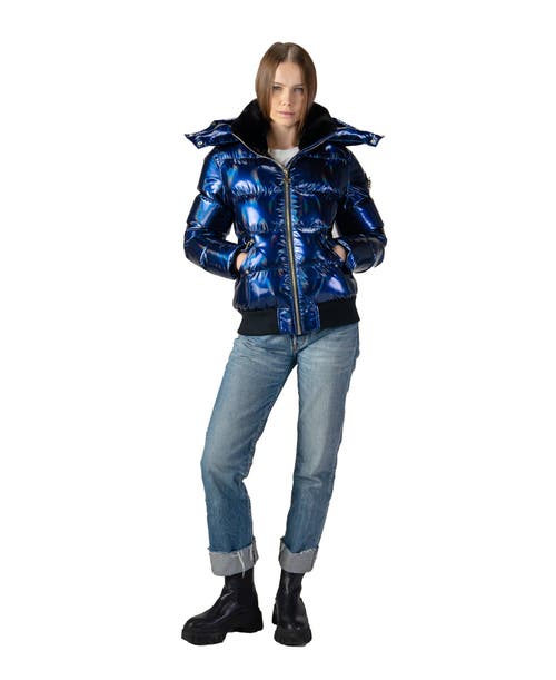 Woodpecker Woody Bomber Jacket In Oily Blue In Blue