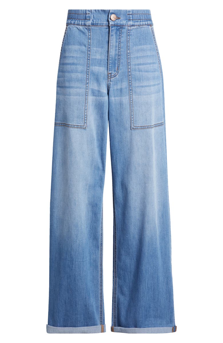 1822 Denim High Waist Cuffed Wide Leg Utility Jeans, Alternate, color, 