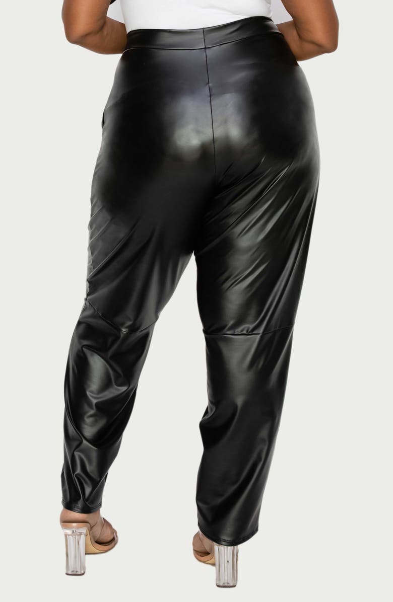 L I V D Faux Leather Straight Leg Pants, Alternate, color, Black