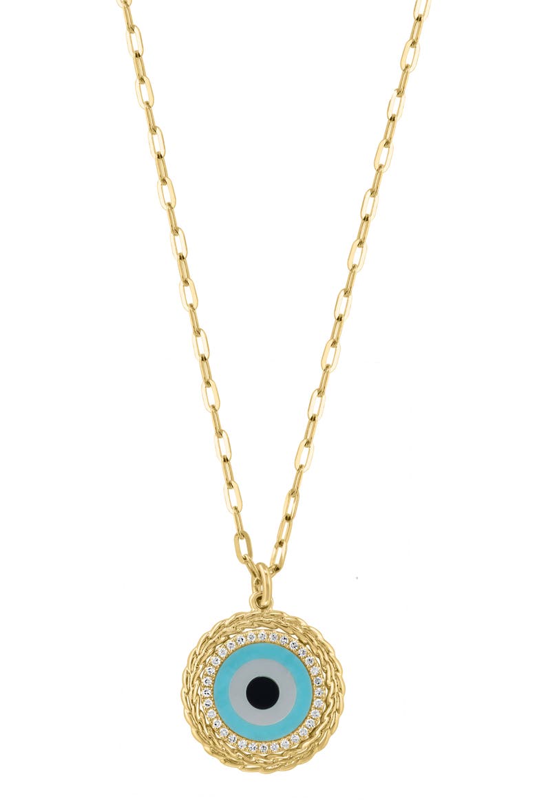 Evil Eye Pendant Necklace, Main, color, BLUE