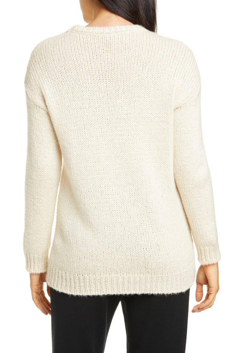 Wool Blend Crewneck Box Top Sweater, Alternate, color, SOFT WHITE