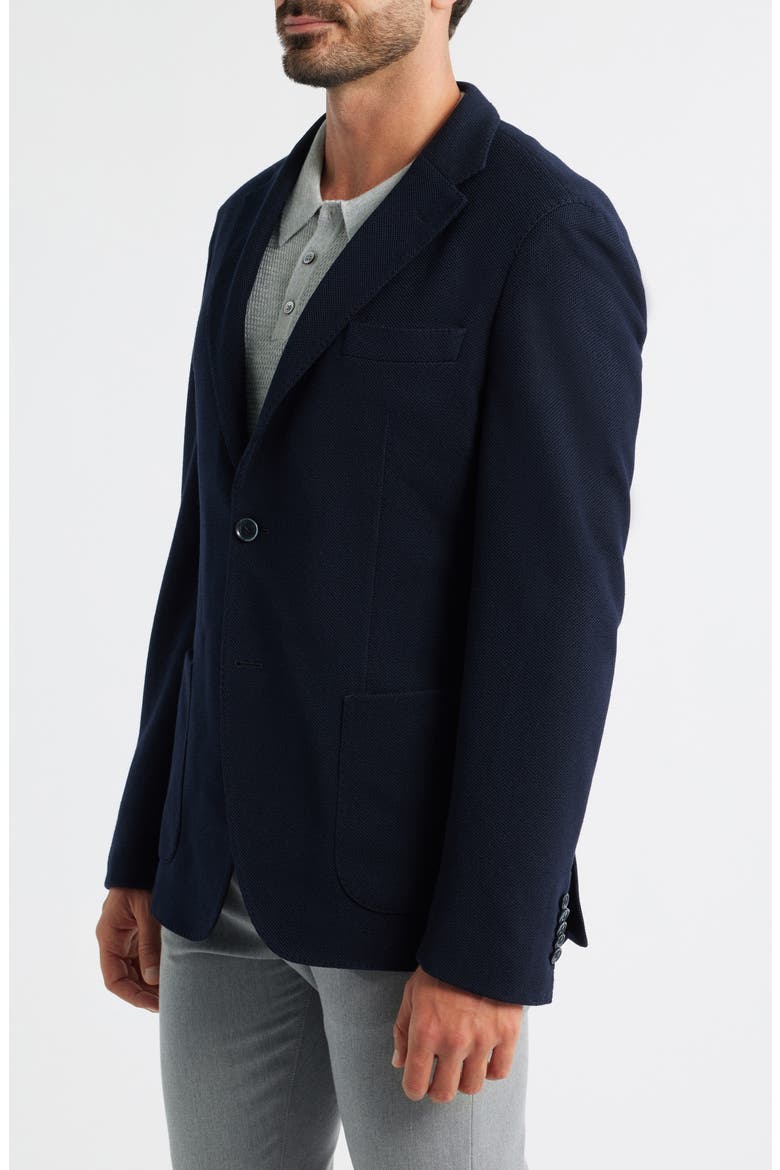 Heston Slim Fit Navy Textured Wool & Cotton Sport Coat, Alternate, color, DARK BLUE