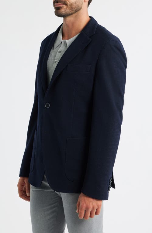 Hugo Boss Boss Heston Slim Fit Navy Textured Wool & Cotton Sport Coat In Blue