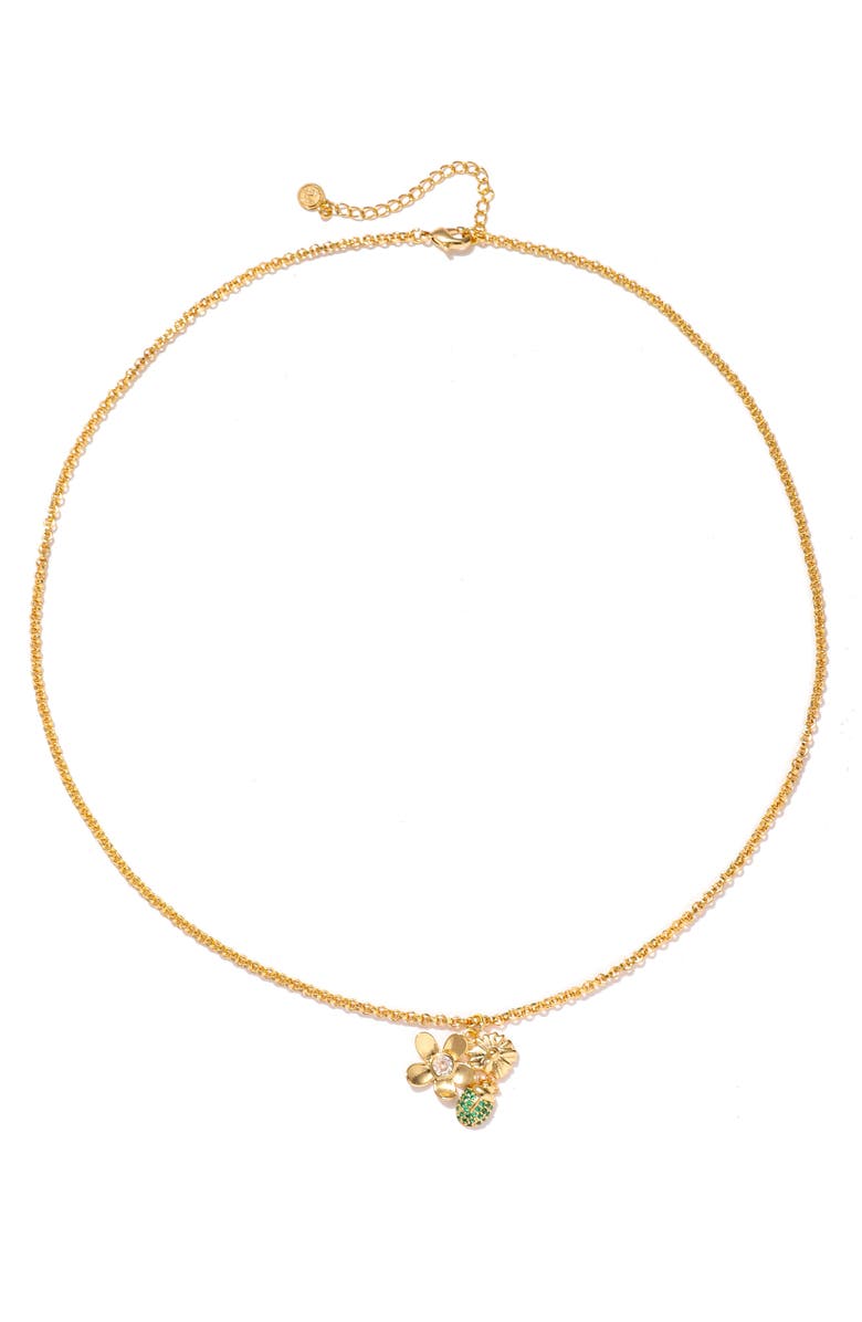 LA MENO Carapace Pendant Necklace, Alternate, color, Gold