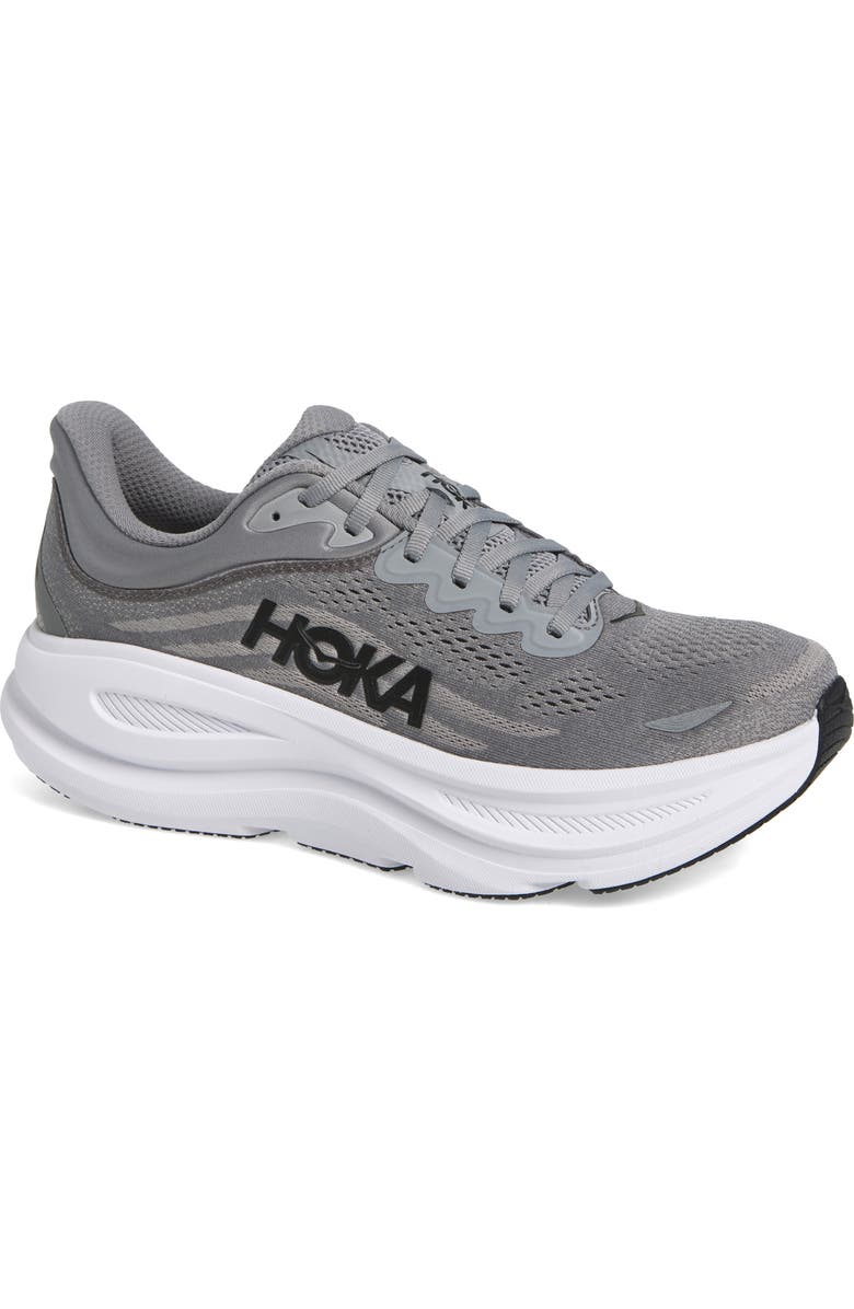 HOKA Bondi 9 Running Shoe, Main, color, Galactic Grey / Stellar Grey
