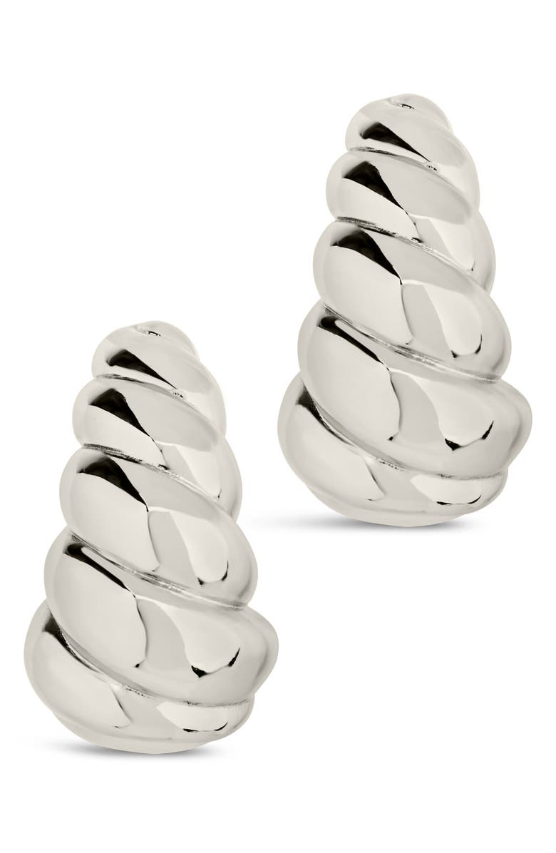 Sterling Forever Bobine Twist Stud Earrings, Alternate, color, Silver