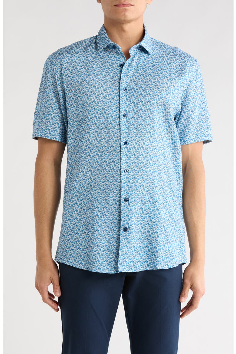 Short Sleeve Sport Shirt, Main, color, BLUE / BLEU