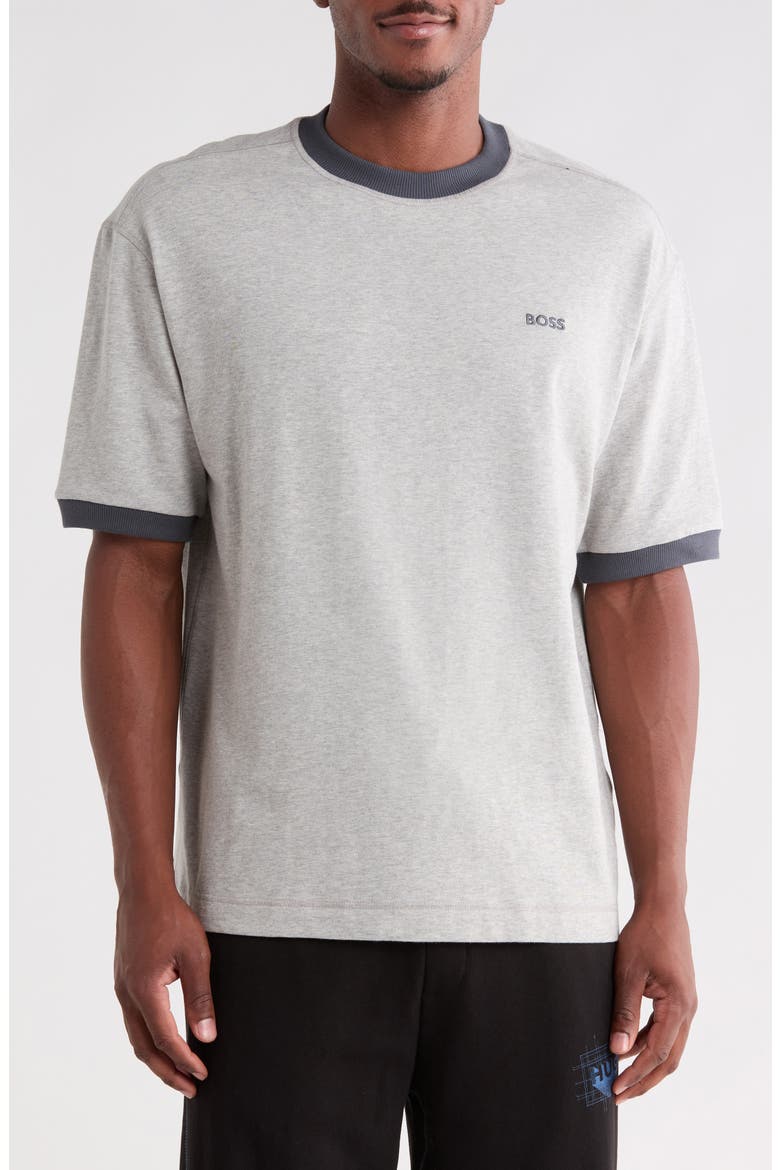 Edge Cotton Ringer T-Shirt, Main, color, GREY