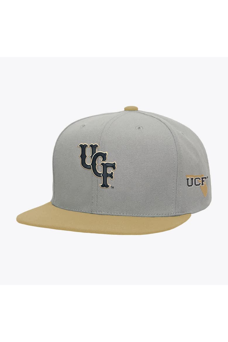 Men's Mitchell & Ness  Gray/Gold UCF Knights Plaid OG Snapback Hat, Main, color, Gray
