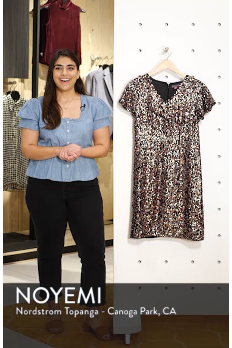 Flutter Sleeve Multi Sequin Shift Dress video