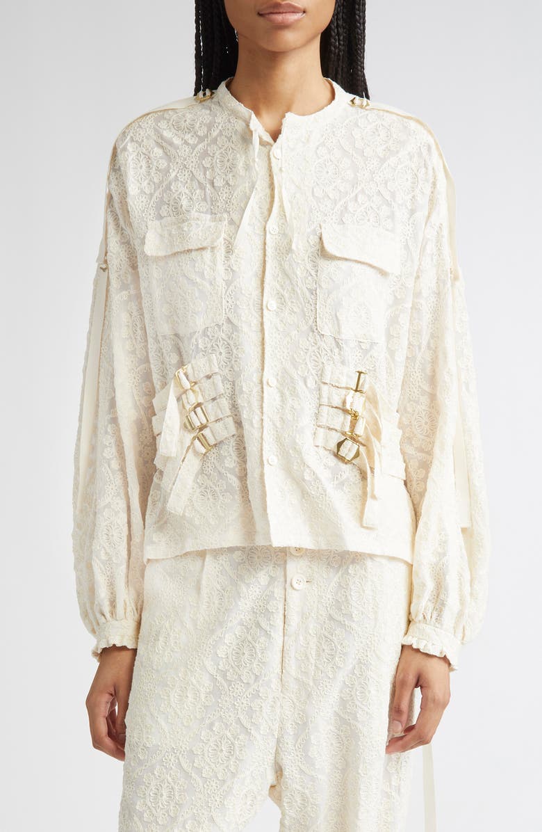 Undercover Buckle Strap Floral Embroidered Top, Main, color,