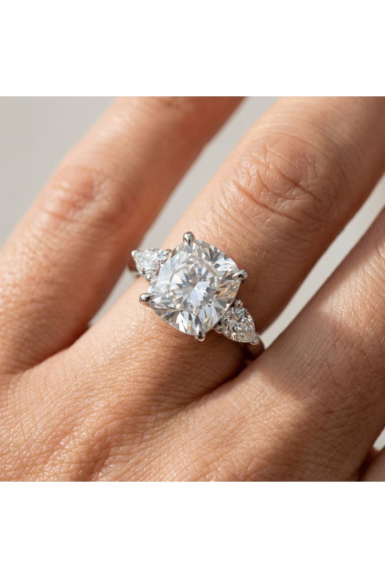 Certified 5 3/4Ct Aria Cushion Diamond Engagement Ring 14k Gold or Pt Lab Grown, Alternate, color, 14k White Gold
