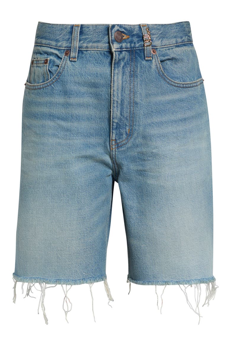 Cutoff High Waist Denim Shorts, Alternate, color, SOFTY BLUE