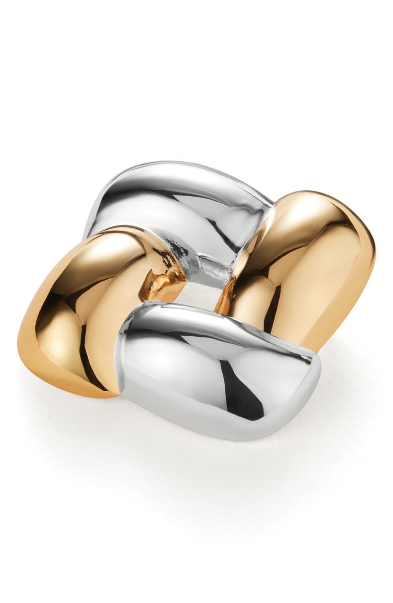 JENNY BIRD Woven Square Brooch, Main, color, Two-Tone