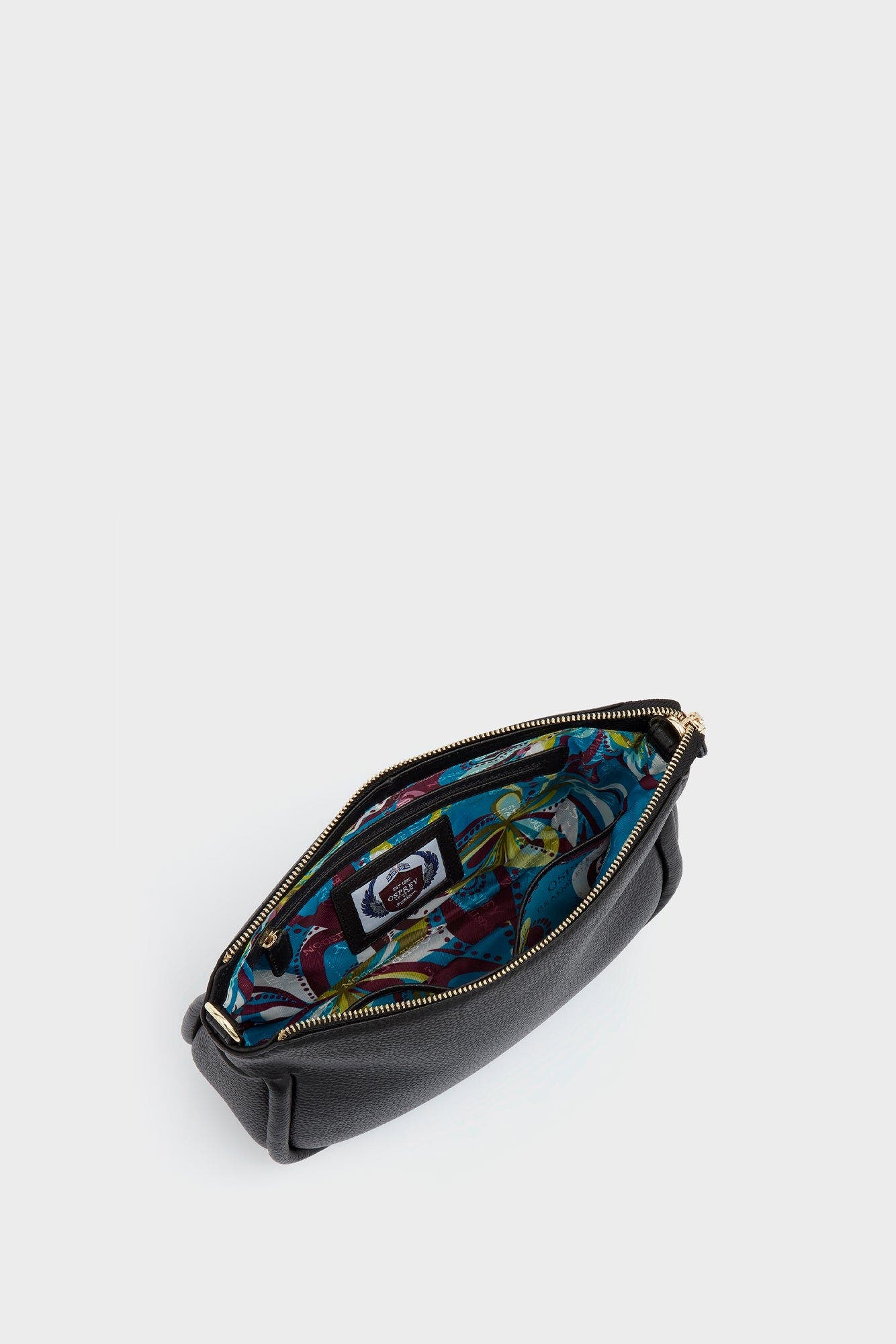 Osprey London The Hendrix Leather Shoulder Bag, Alternate, color, Black