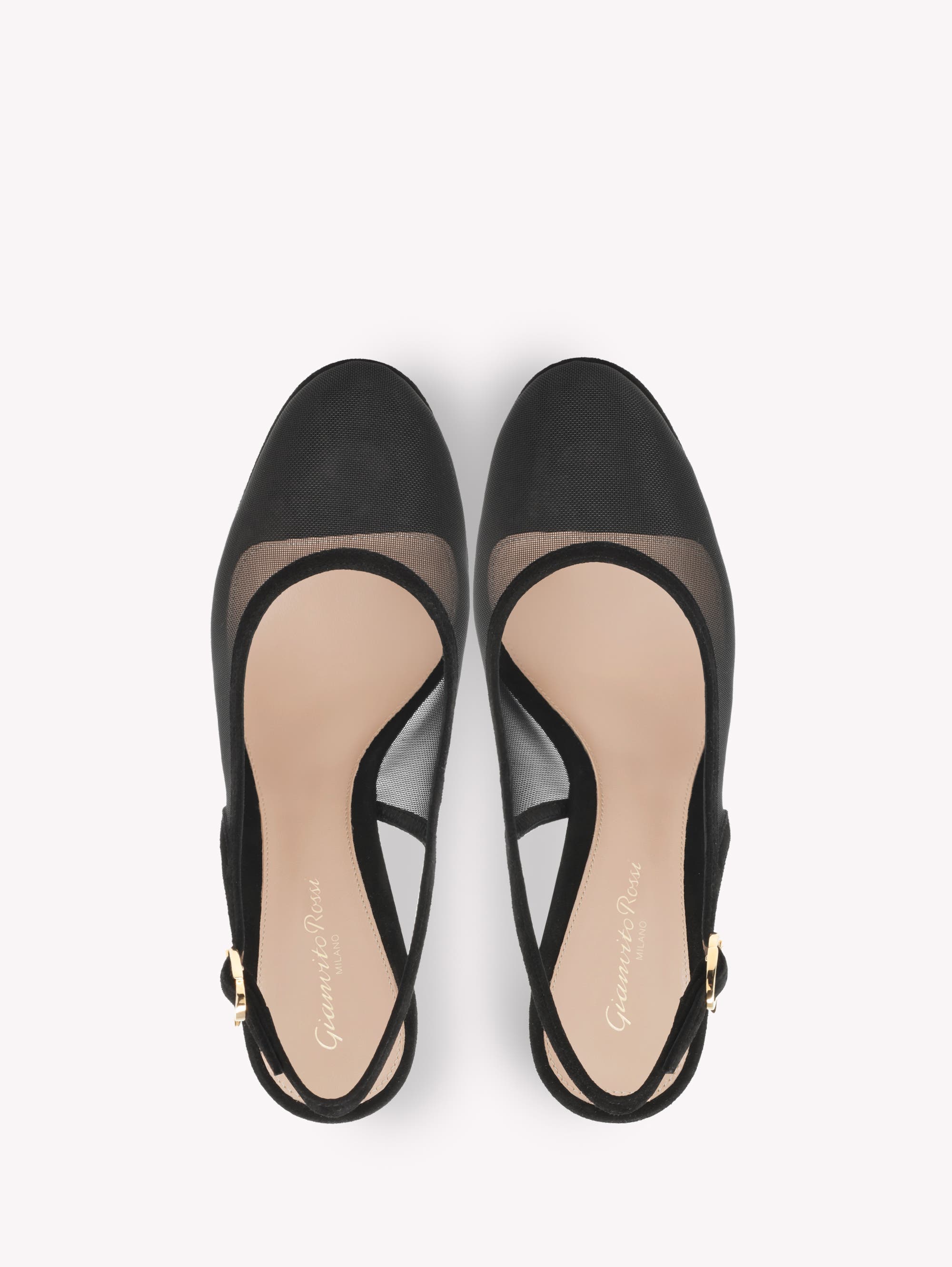 Gianvito Rossi Chopine Slingback, Alternate, color, Black Suede And Plexi