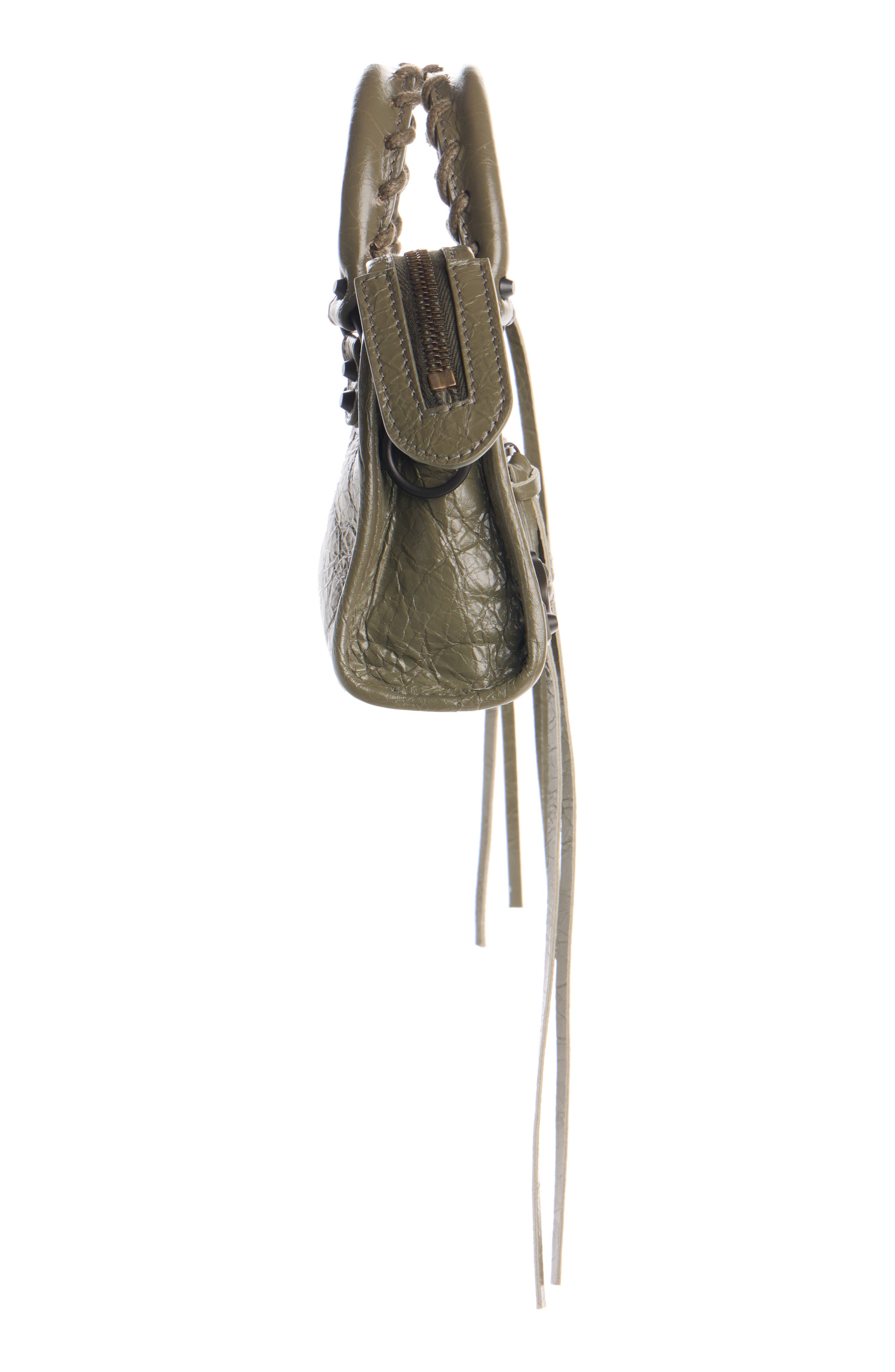 Balenciaga Small Le City Leather Satchel, Alternate, color, 3258 Army Green