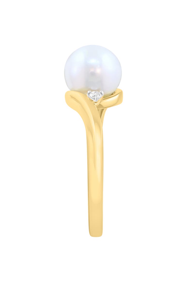 Freshwater Pearl & Diamond Ring, Alternate, color, WHITE