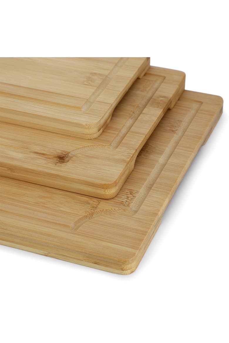 3 Piece 9 Inch, 12 Inch, and 15 Inch Wood Cutting Board, Alternate, color, Bamboo