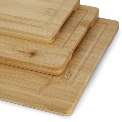 Megachef 3 Piece 9 Inch, 12 Inch, And 15 Inch Wood Cutting Board Set With Juice Grooves In Multi