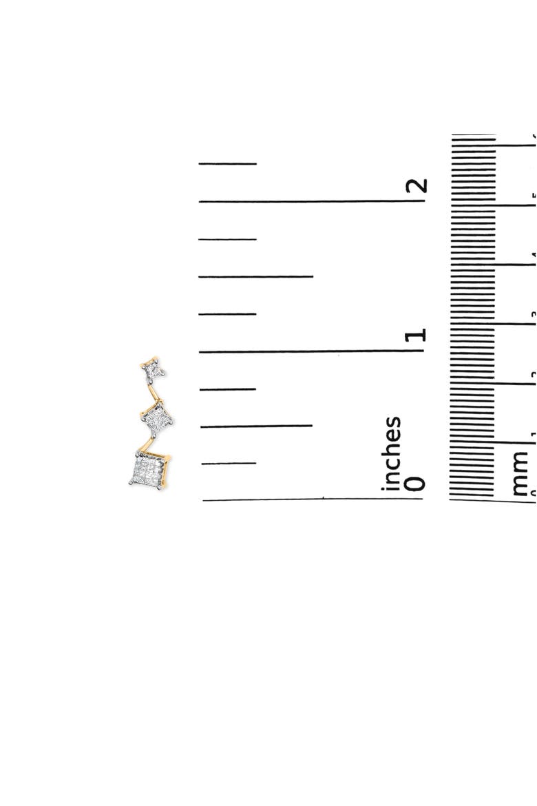 14K Yellow Gold 1 Ct Princess Diamond Earrings, Alternate, color, Yellow