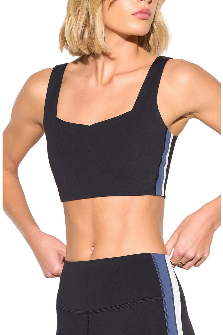 Ezra Longline Sports Bra, Main, color, BLACK