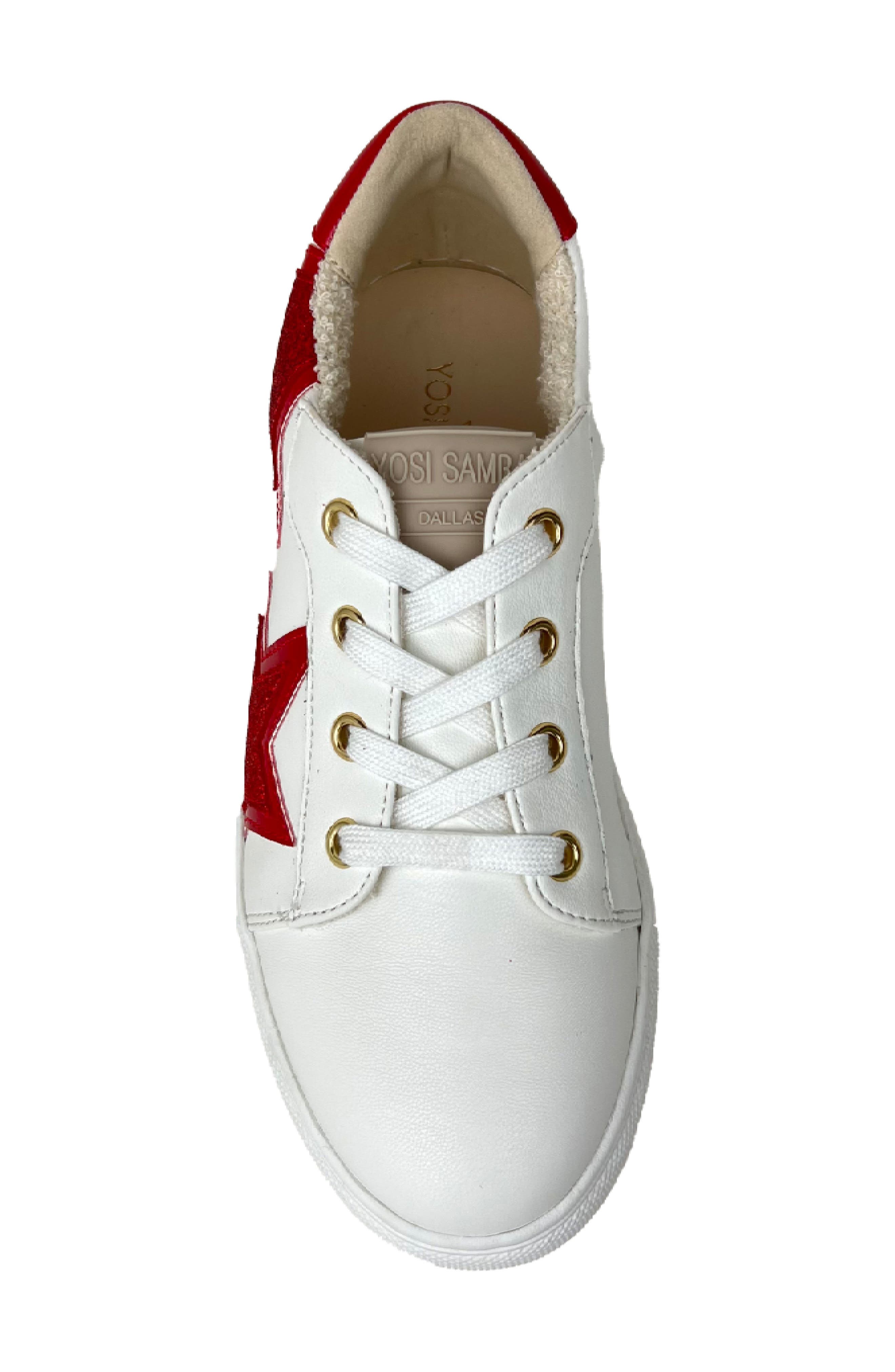 Yosi Samra Kids' Miss Harper Sneaker, Alternate, color, Red Glitter