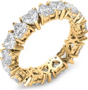 HauteCarat Alternating Hearts Lab Created Diamond Eternity Ring